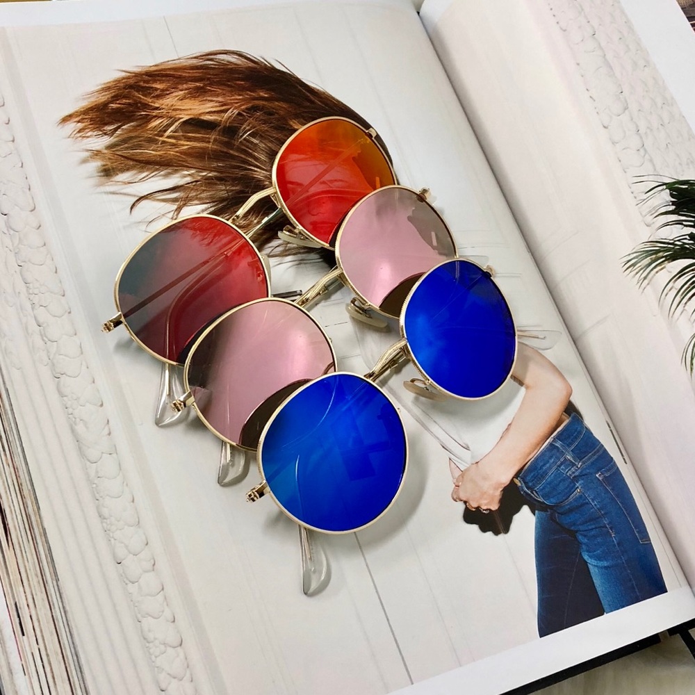 LENNON - 2 FOR 1 - ROUND MIRRORED SUNGLASSES